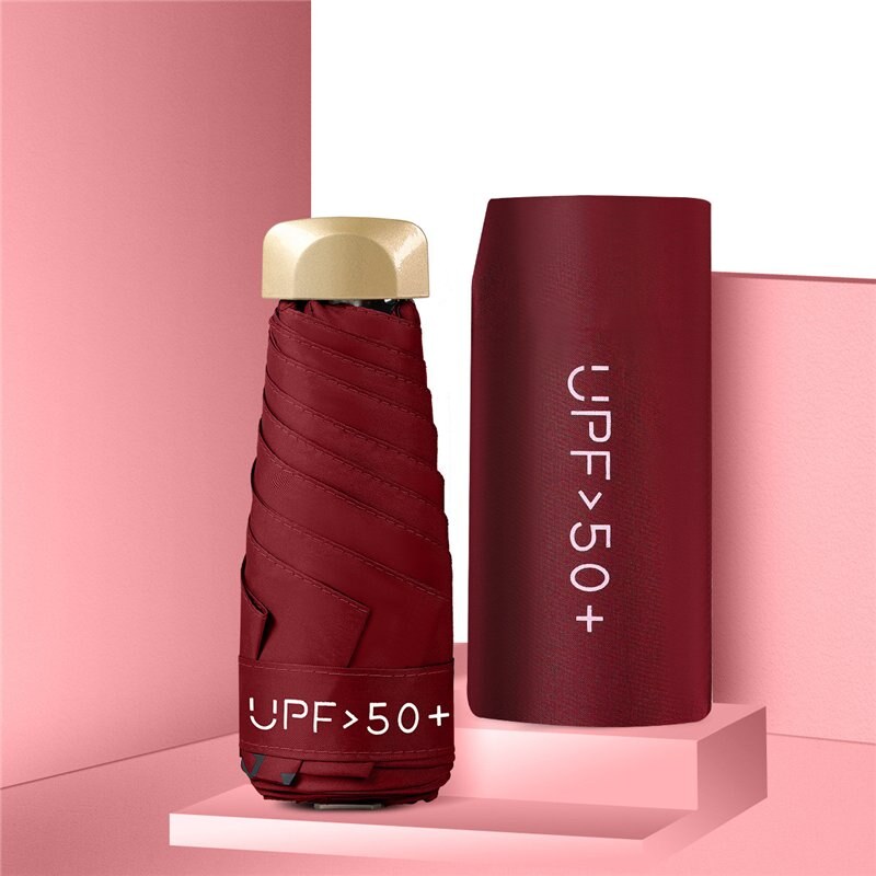 Shimia Skladací cestovný mini dáždnik UPF 50 Bordový 65230525
