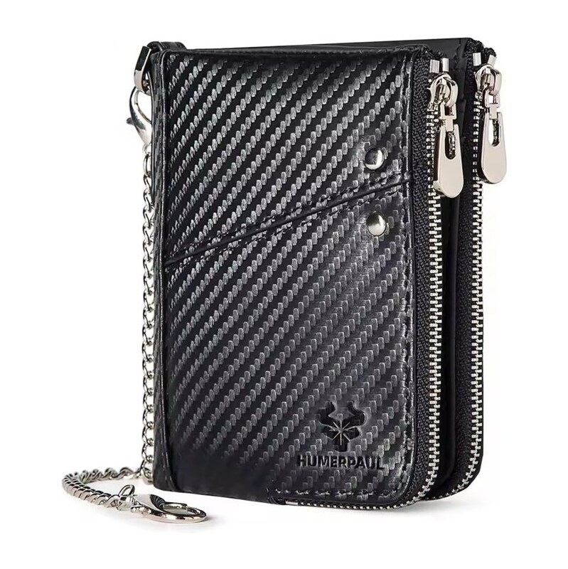 Humerpaul kožená peňaženka s retiazkou Quiot Carbon 65230542