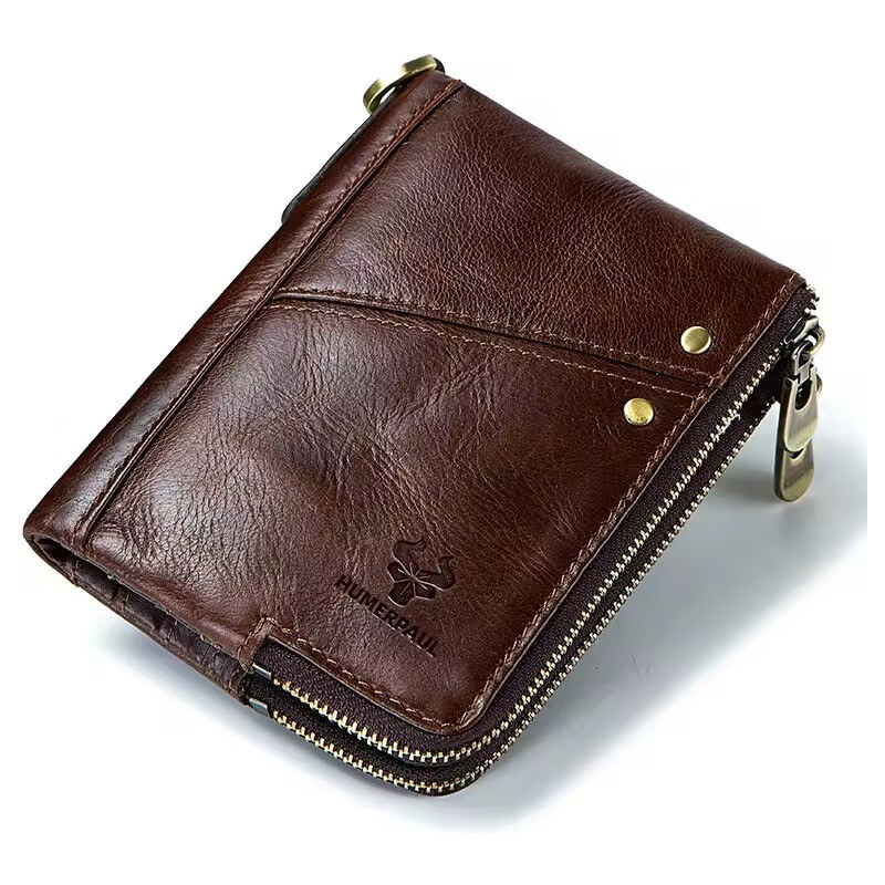 Humerpaul kožená peňaženka s retiazkou Quiot Hnedá