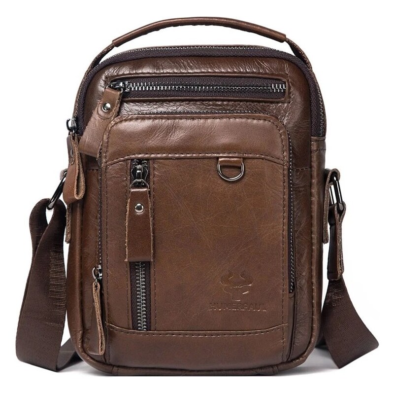 Humerpaul kožená taška cez rameno Murat Hnedá 4L 65230539