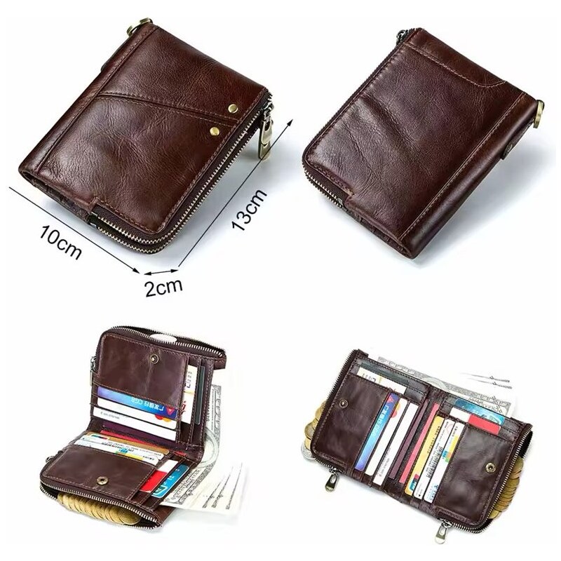 Humerpaul kožená peňaženka s retiazkou Quiot Hnedá