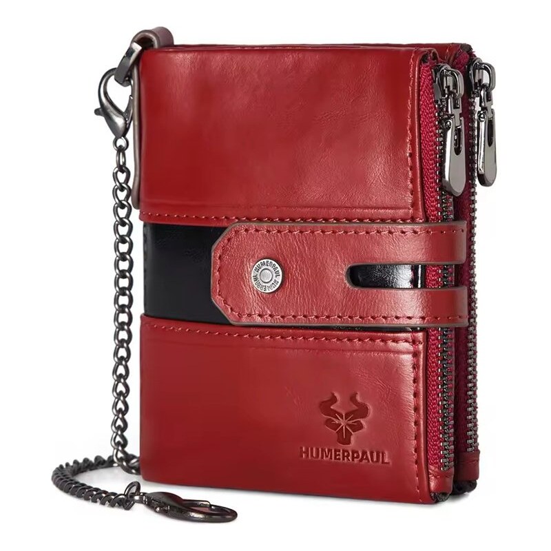 Humerpaul kožená peňaženka s retiazkou Balys Červená 65230537