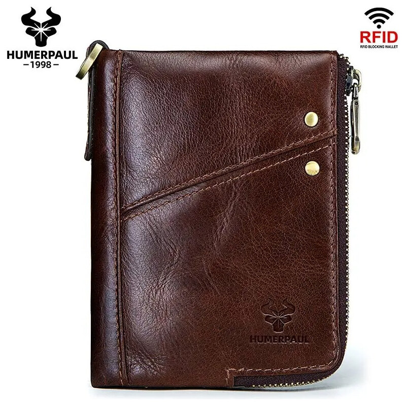 Humerpaul kožená peňaženka s retiazkou Quiot Hnedá