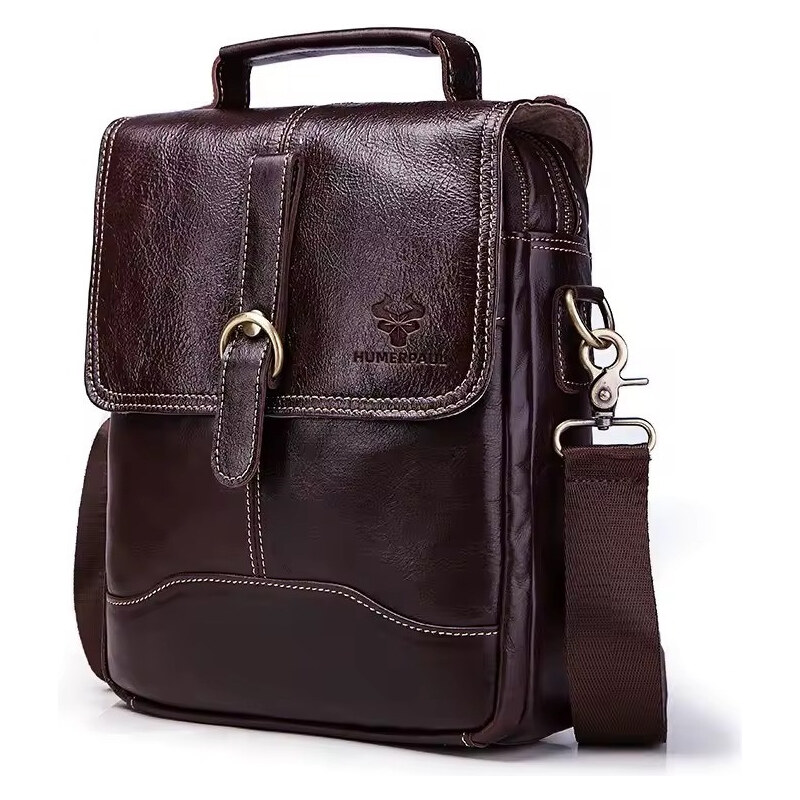 Humerpaul pánska kožená taška Vaubois Hnedá 6L 65230546