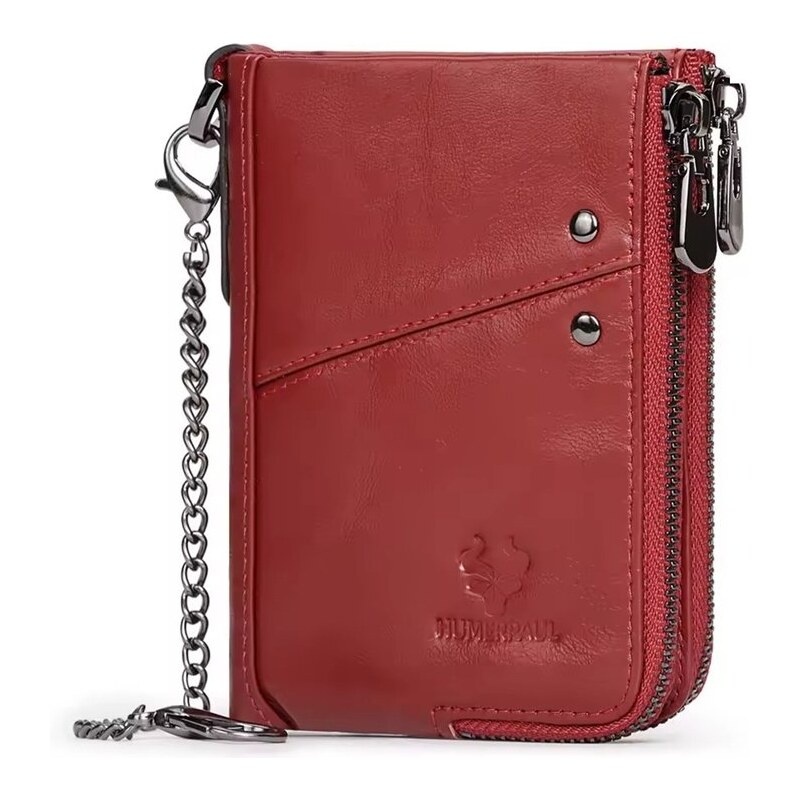 Humerpaul kožená peňaženka s retiazkou Quiot Červená 65230544
