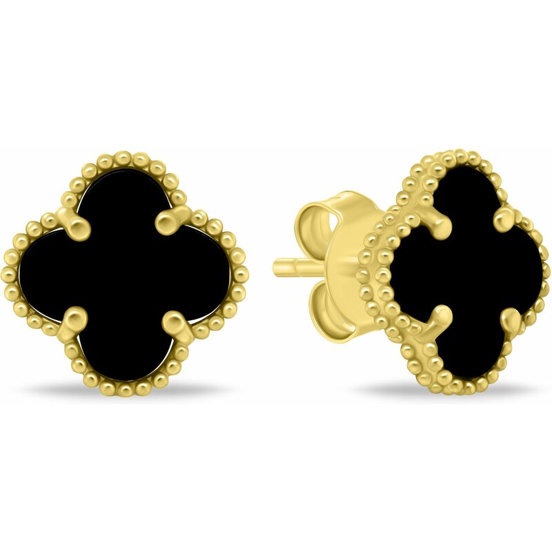 Brilio Silver Krásne pozlátené náušnice Štvorlístok EA1157YBC 66592511