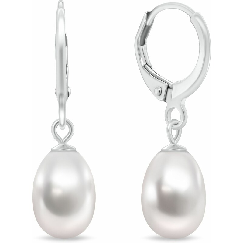 Brilio Silver Elegantné strieborné náušnice s pravou perlou EA1199W 66591461