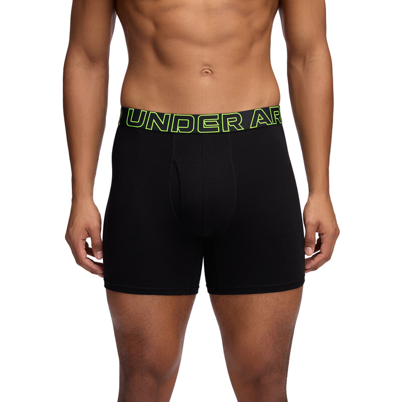 Boxerky Under Armour Perf Cotton 6In - 3-Pack Black L 65235824