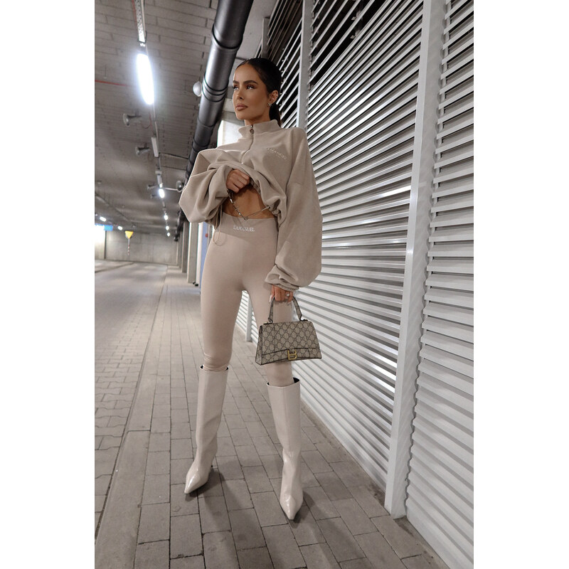 LaManuel Dámske tvarujúce push up legíny ATTRACT béžové 65235783