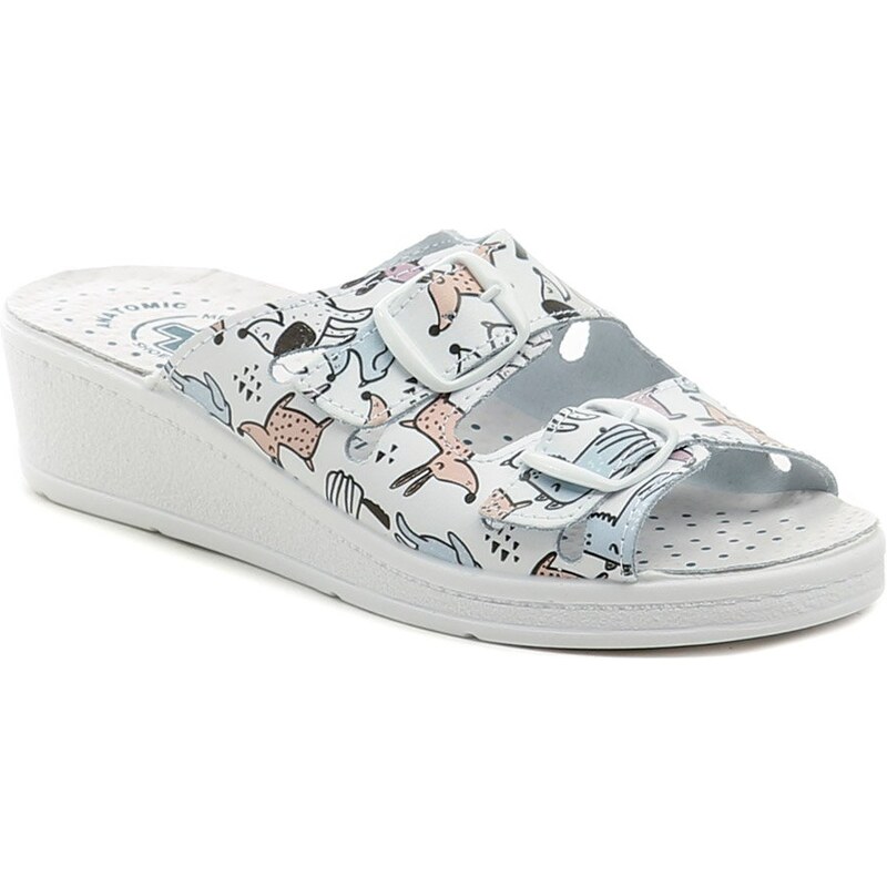 Medi Line 222-25 biele dámske zdravotné šľapky 65236193