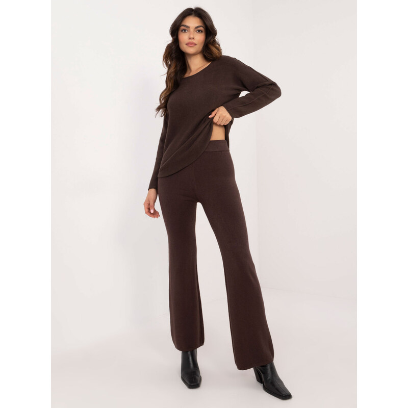 ITALY MODA Hnedá dámska pletená súprava IT-KMPL-2219.51-ciemny brązowy 66157503