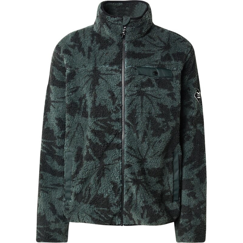 Iriedaily Flisová bunda Insaneia tmavozelená / čierna 65834896