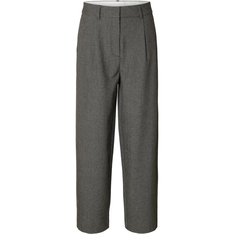 SELECTED Plisované nohavice čierna melírovaná 65237782