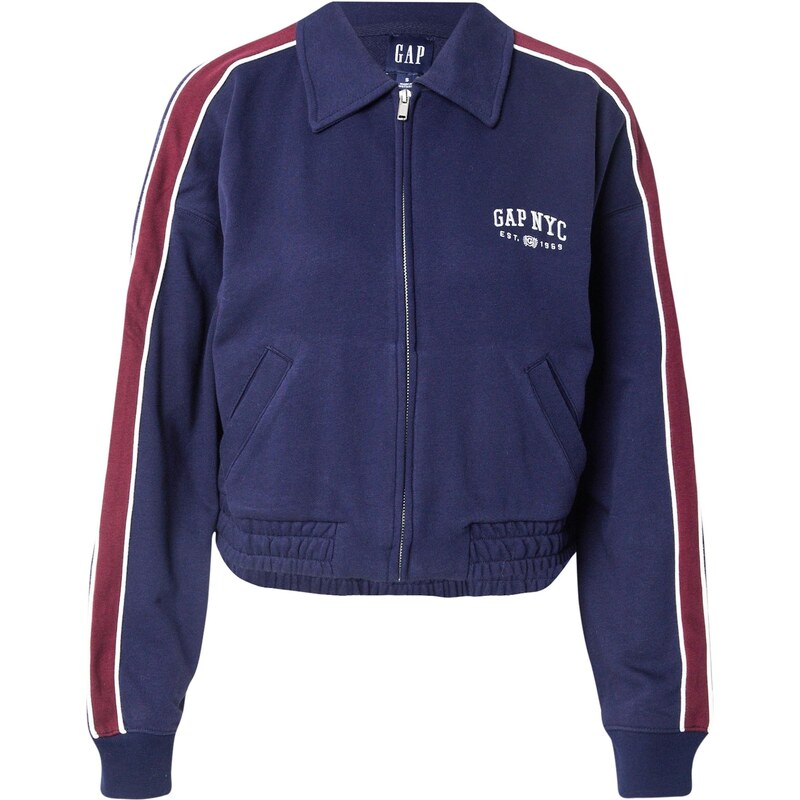 GAP Tepláková bunda námornícka modrá / merlotová / biela 65813921