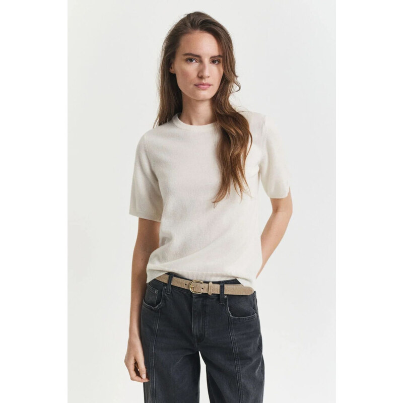 SVETER GANT SUPERFINE LAMBSWOOL SS C-NECK CREAM 65024995