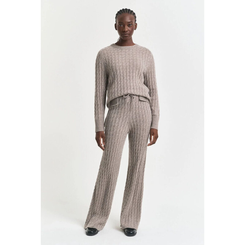 NOHAVICE GANT CABLE KNIT WOOL PANTS TAUPE BEIGE 65237285