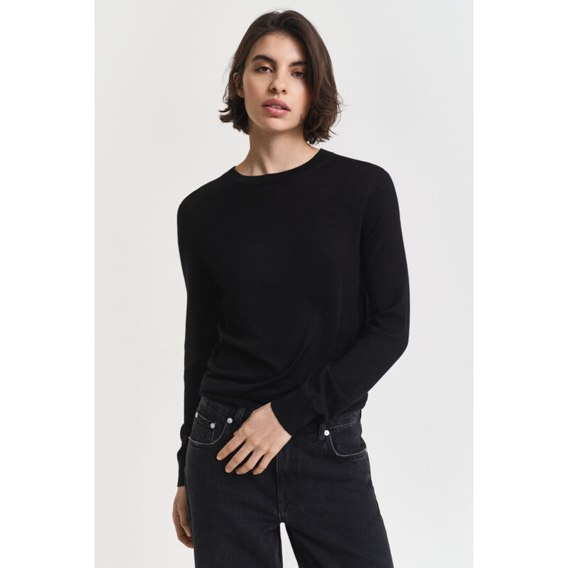 SVETER GANT FINE MERINO C-NECK BLACK 65237293