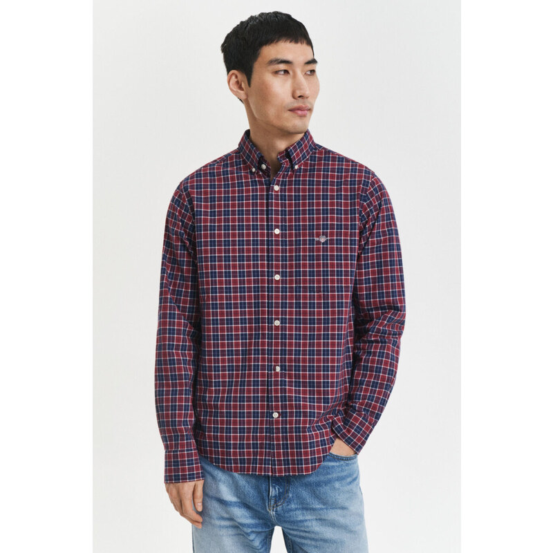 KOŠEĽA GANT REG CLASSIC POPLIN CHECK PLUMPED RED 64944389