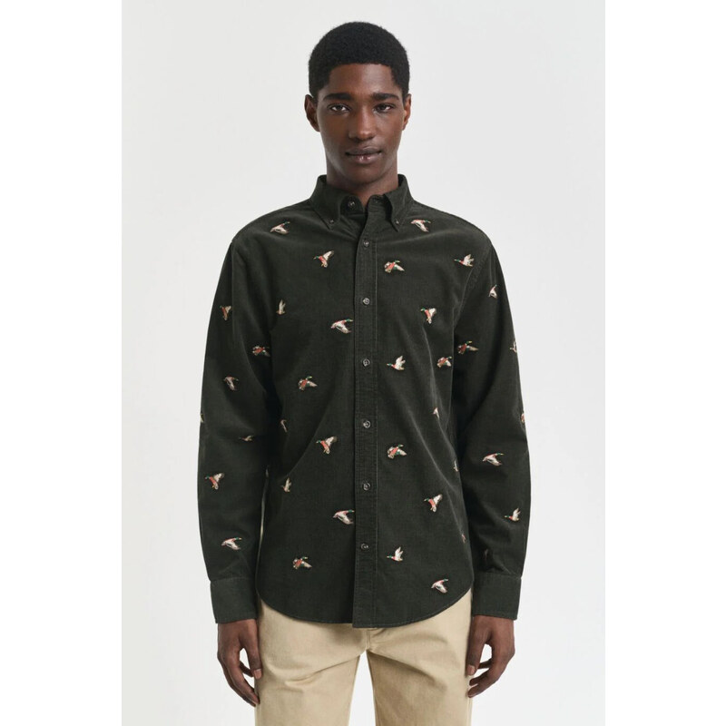 KOŠEĽA GANT REG EMBROIDERED CORDUROY SHIRT GREEN LAGOON 65051939