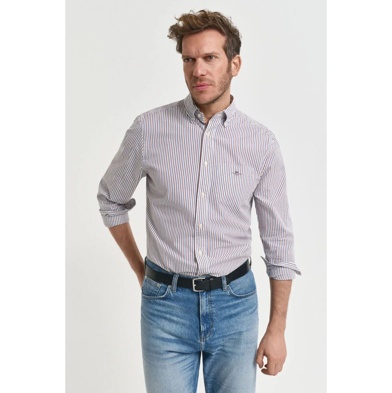 KOŠEĽA GANT REG CLASSIC POPLIN STRIPE PLUMPED RED 65237278