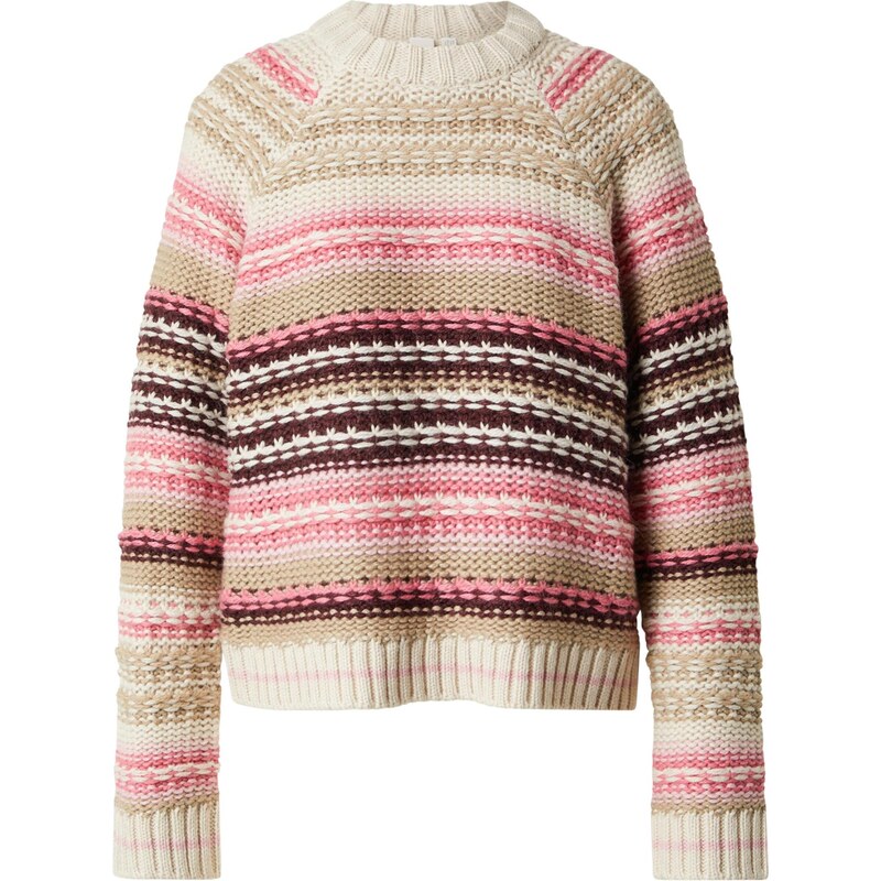 YAS Sveter YASBIBI tmelová / svetloružová / tmavoružová / biela 65890818