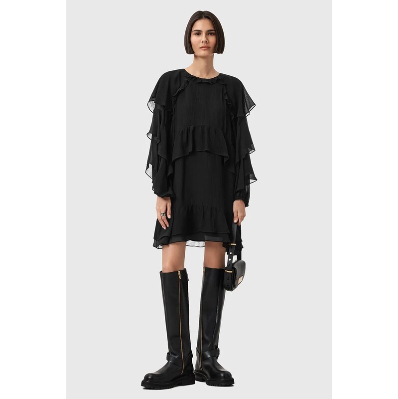 Šaty s prímesou hodvábu AllSaints LISSIE 65252507