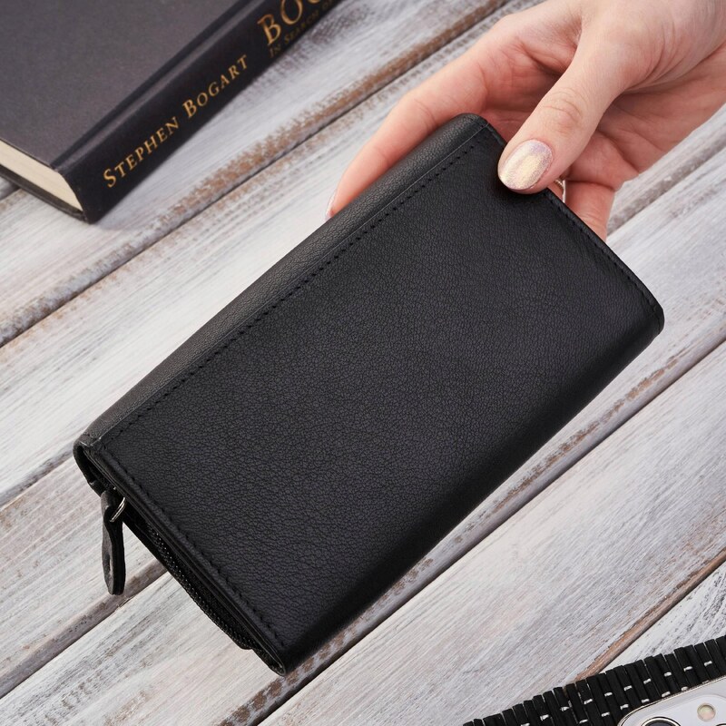 Brødrene Dámska kožená peňaženka veľká klasická | čierna G-84MN/BL 65243786