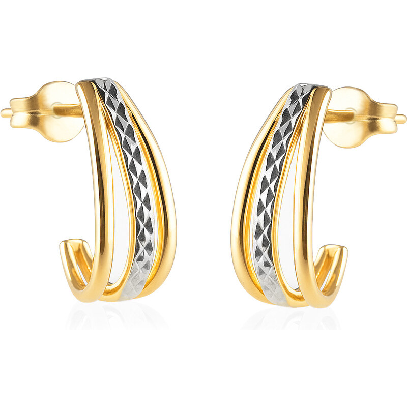 Brilio Elegantné bicolor náušnice zo zlata 14/204.762/3 66589157