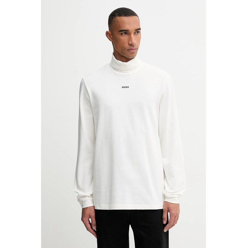 Bavlnené tričko s dlhým rukávom HUGO Daporollo 65246863