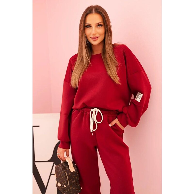 MladaModa Viskózová tepláková súprava model 7065P tmavá fialová 65258613