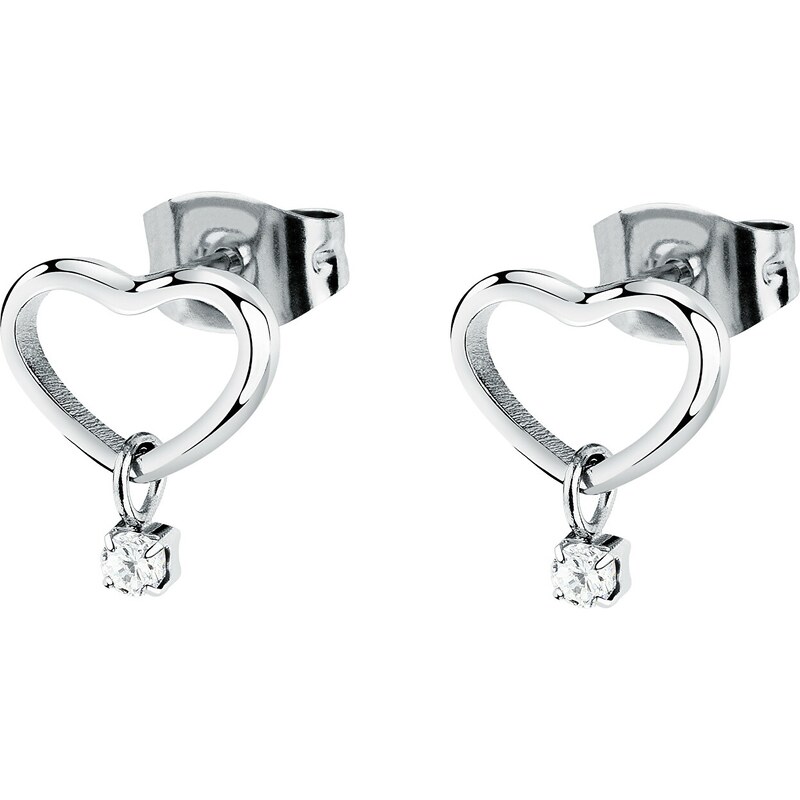 La Petite Story Srdiečkové oceľové náušnice so zirkónom LPS01AYQ130 66581925