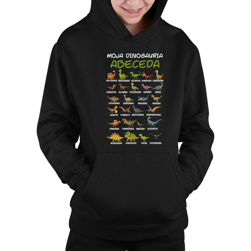 E-shop Garibald Moja dinosauria abeceda - detská mikina s kapucňou