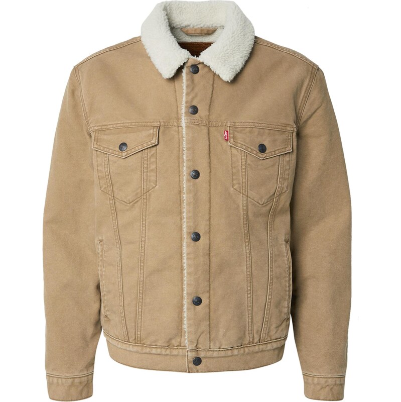 LEVIS Prechodná bunda Type III Sherpa Trucker Jacket svetlohnedá 65252592
