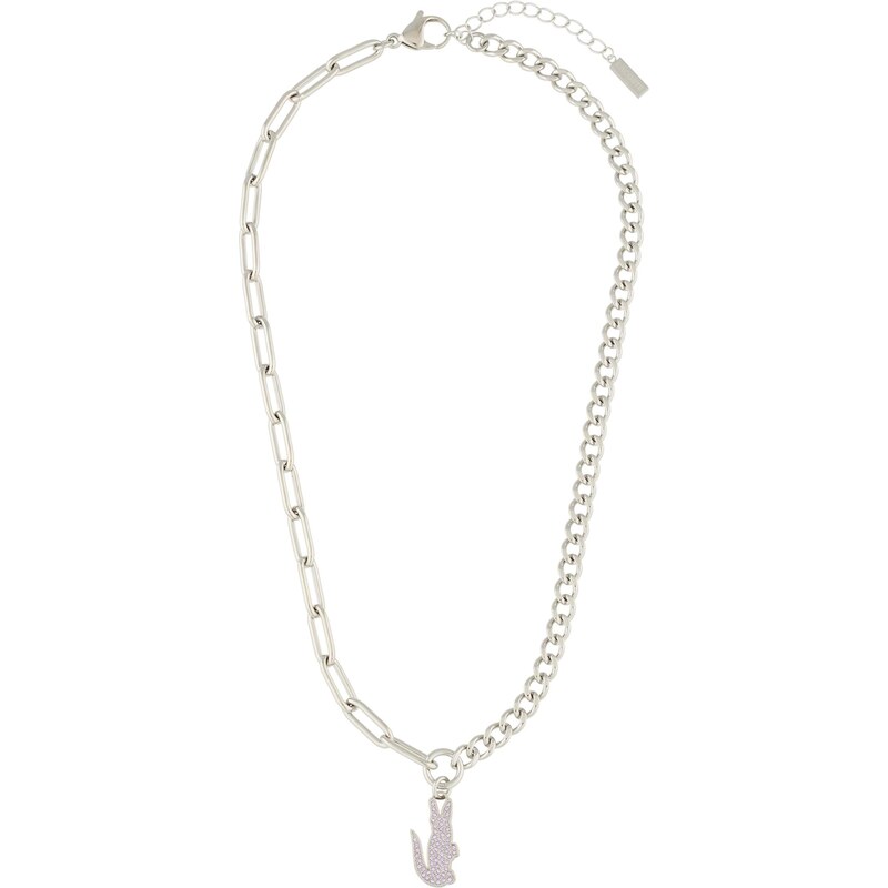 LACOSTE Retiazka Crocodile orgovánová / strieborná 65253712