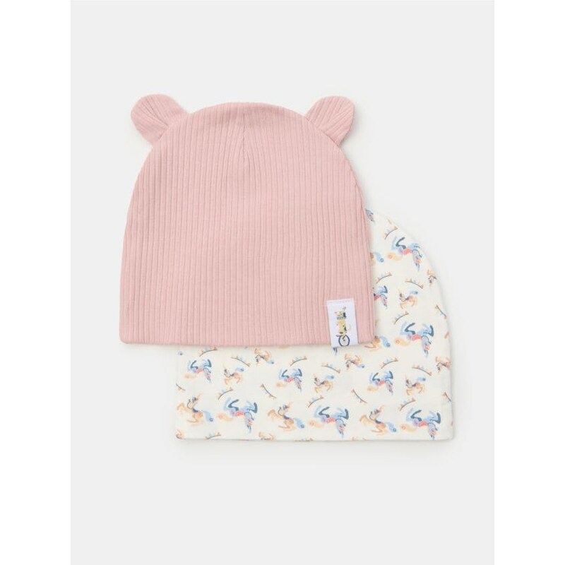 Sinsay - Súprava 2 čiapok beanie - pastelová ružová 65742603