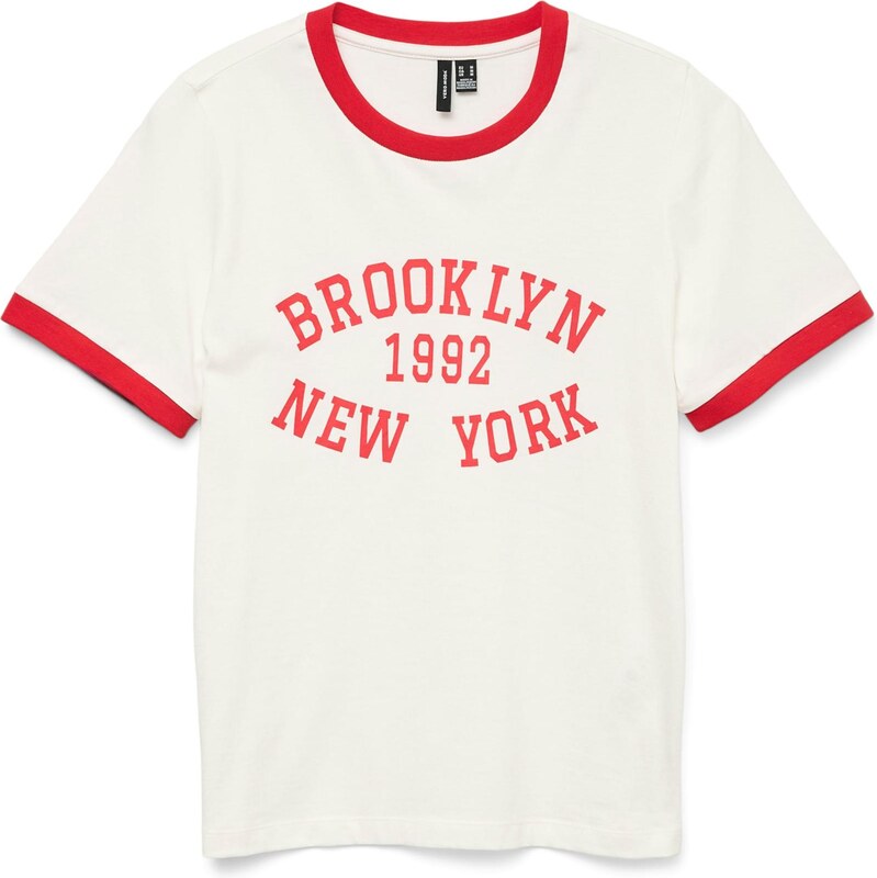 VERO MODA Tričko VMALIA červená / biela 65883172