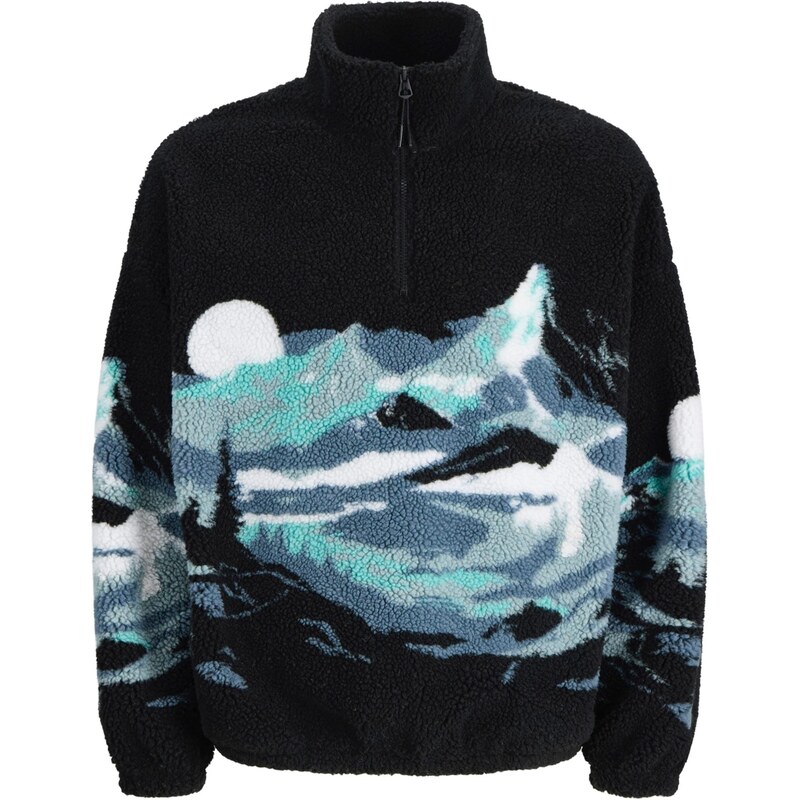 JACK & JONES Mikina JORBEAR MOUNTAIN tyrkysová / modrosivá / čierna / 65662417