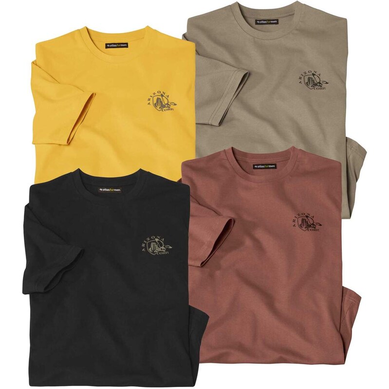 Sada 4 tričiek Essential Outdoor Atlas For Men Oranžová 65252444