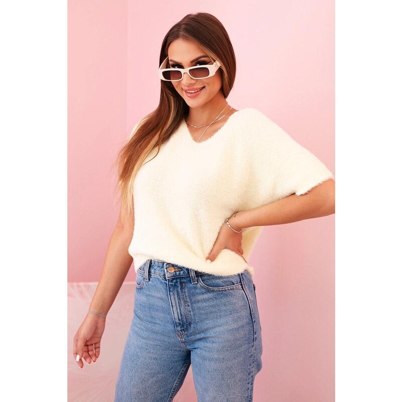 MladaModa Sveter z mäkkého vlákna s krátkym rukávom model IT94 65258581