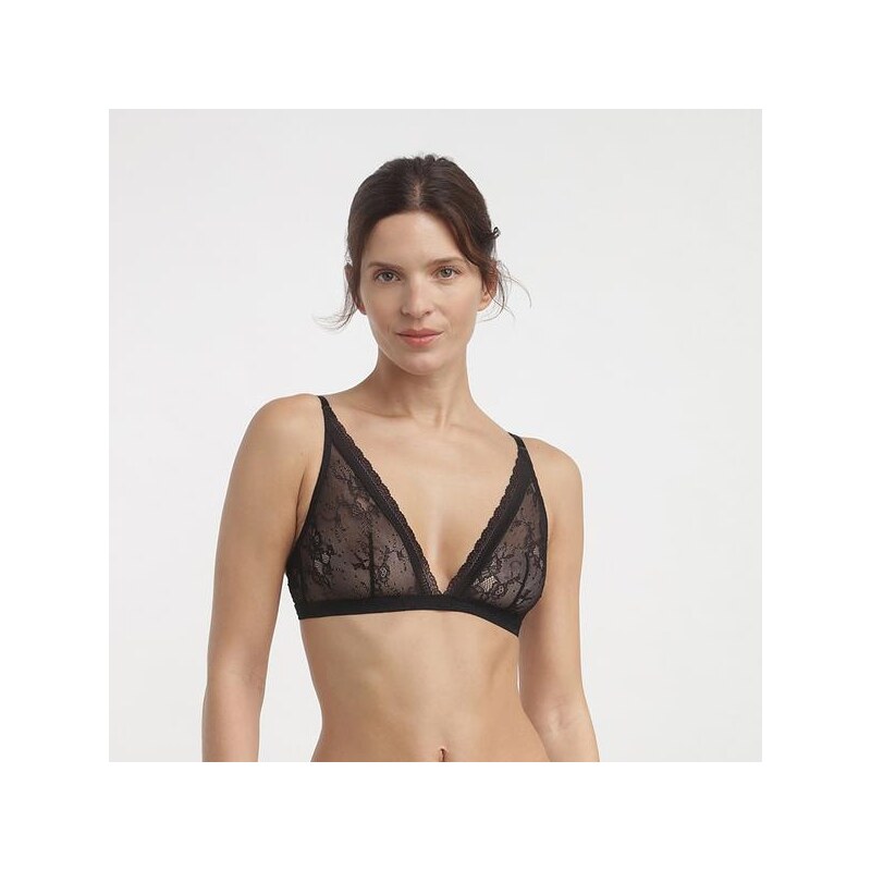 DIM ROMANCE TRIANGLE WIREFREE BRA - Dámska čipkovaná podprsenka bez 65260287