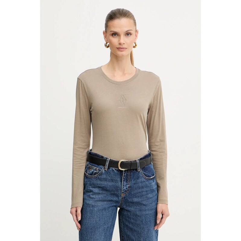 Bavlnené tričko s dlhým rukávom Armani Exchange 66513765