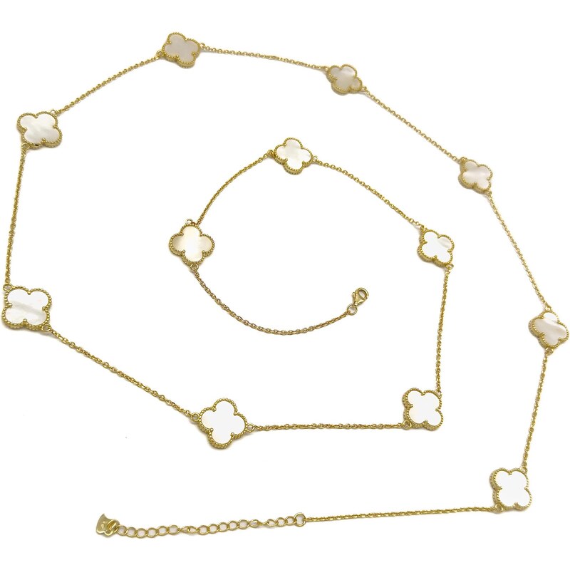 MAJYA Strieborná retiazka s príveskami LUCKY CLARK white pozlátená 64582224