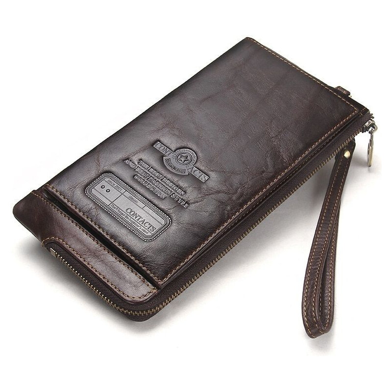 Contacts pánska kožená peňaženka Petun Hnedá 65224654