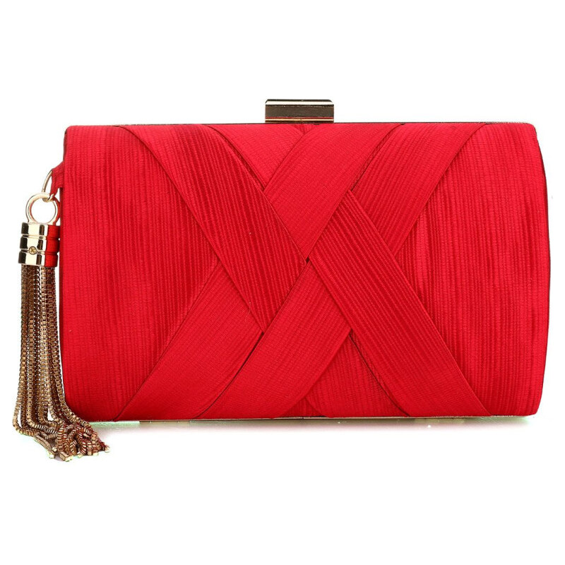 Carla Spoločenská listová kabelka so štrasom Blanca Červená 65226225