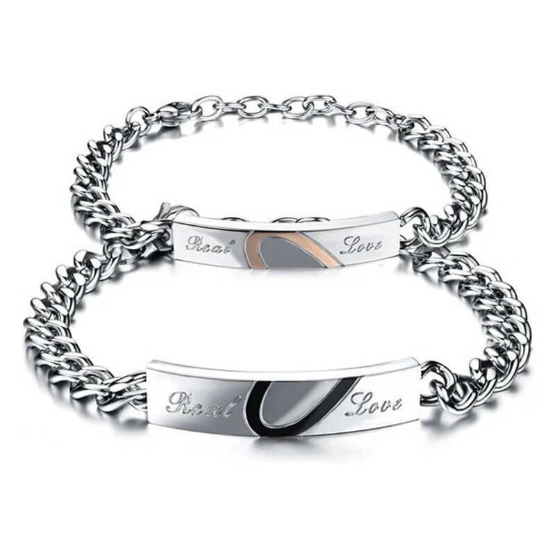 Titan Jewerly Náramky pre dvoch z chirurgickej ocele Real Love 65229283