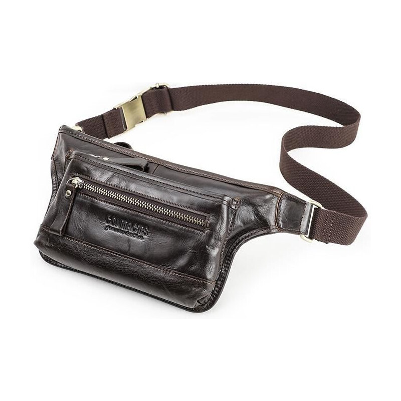 Contacts pánska kožená ľadvinka James Hnedá 65229458