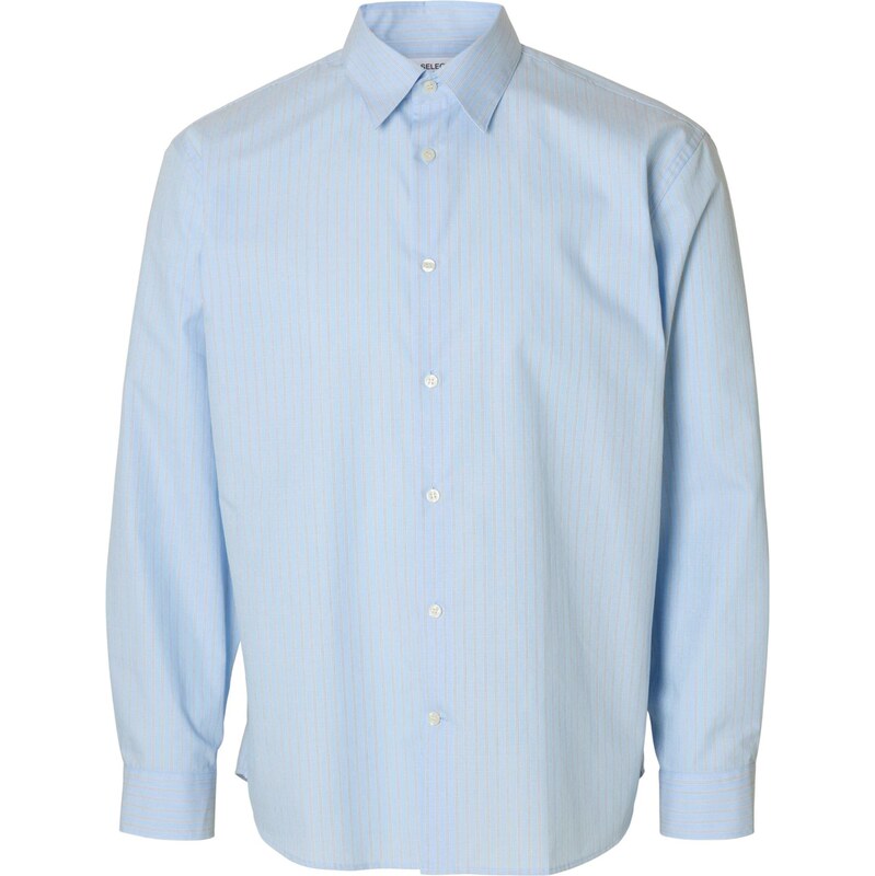 SELECTED Košeľa SLHBen svetlomodrá / hnedá / biela 62730026