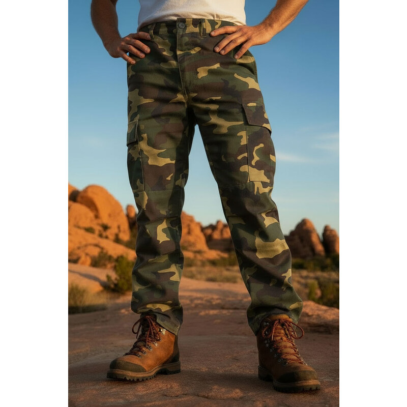 Glara Pánske nohavice s army vzorom 14288296