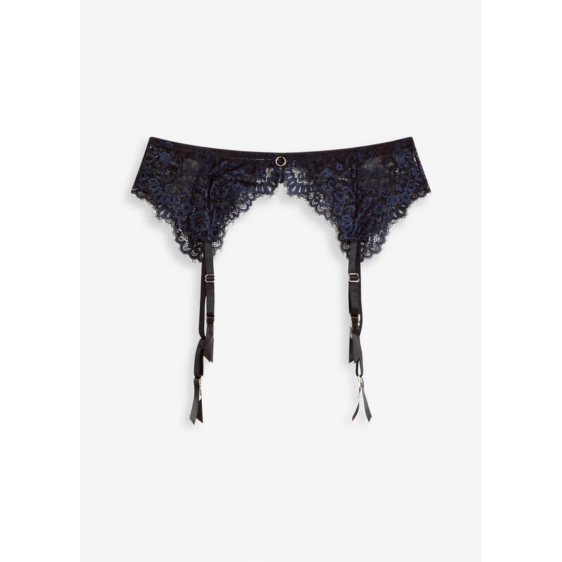 bonprix Podväzkový pás z jemnej čipky Eyelash, farba čierna 65262371