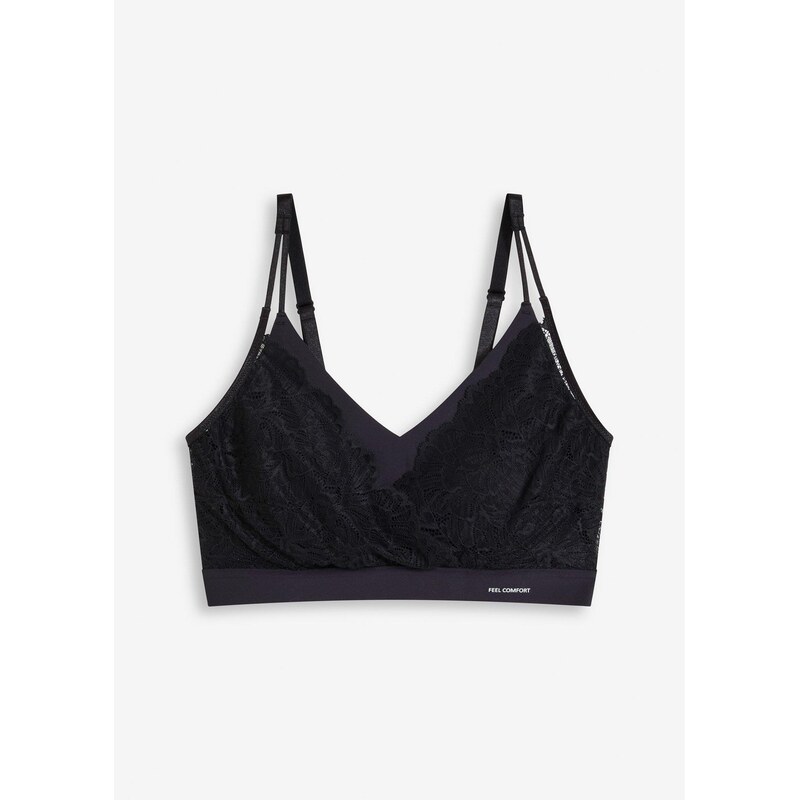 bonprix Vatovaná podprsenka Feel Comfort Seamless, farba čierna 65262382